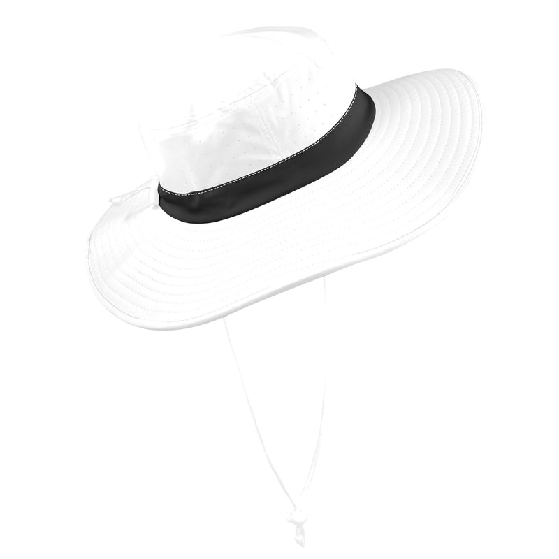 white solid print addsart Wide Brim Bucket Hat - Objet D'Art