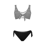 diamond medium print Bow Tie Front Bikini Swimsuit (Model S38) - Objet D'Art