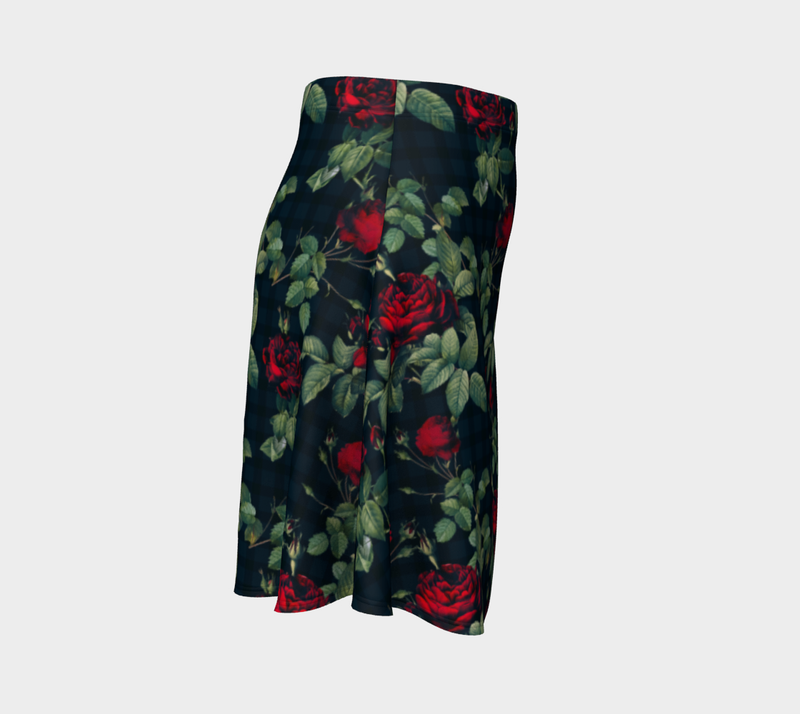 Rose Print Flare Skirt - Objet D'Art