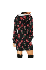 Candy Cane Cozy Hoodie Mini Dress - Objet D'Art