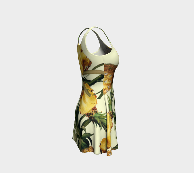 Pineapple Print Flare Dress - Objet D'Art