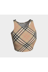 Tan Tartan Athletic Top - Objet D'Art