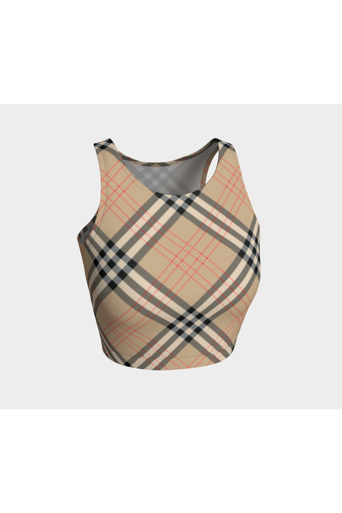 Tan Tartan Athletic Top - Objet D'Art