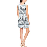 selenium lady liberty print 6 Thea Sleeveless Skater Dress(Model D19) - Objet D'Art
