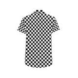 medium chkrd print Men's Short Sleeve Shirt with Chest Pocket (Model T53) - Objet D'Art