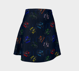 Polyglot Cycle Print Flare  Skirt - Objet D'Art