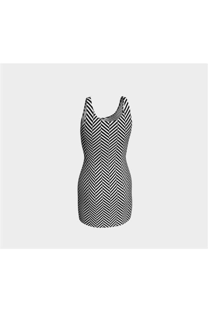 Herring Bone Bodycon Dress - Objet D'Art