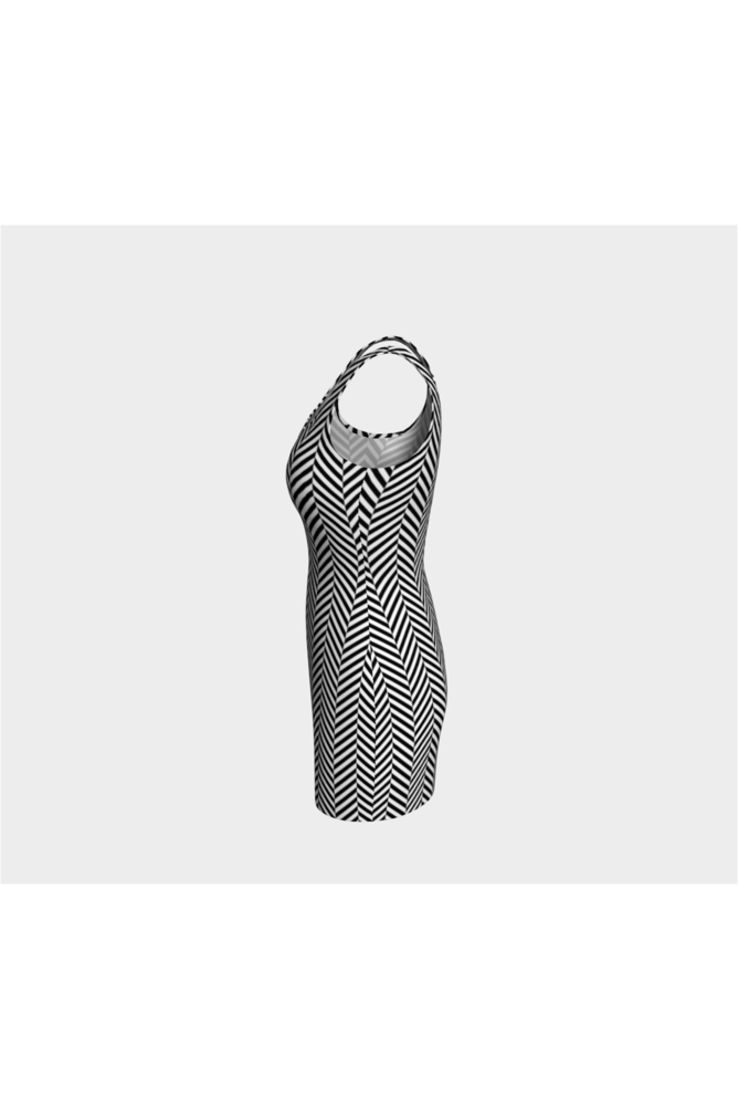 Herring Bone Bodycon Dress - Objet D'Art
