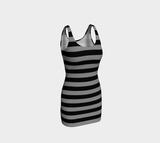 Micro Checkered Striped Bodycon Dress - Objet D'Art