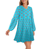 ab flor print 5 V-Neck Loose Fit Dress (Model D66) - Objet D'Art