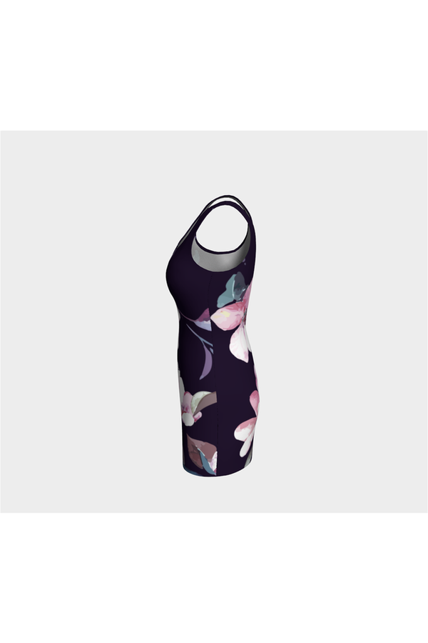 Plum Floral Bodycon Dress - Objet D'Art
