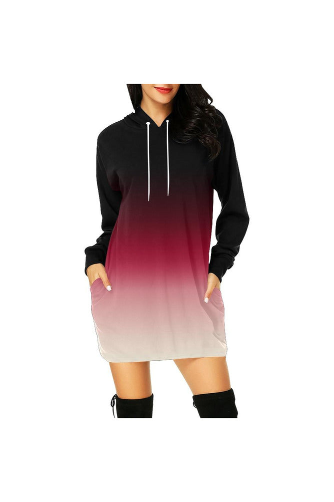 Gradient Rose All Over Print Hoodie Mini Dress (Model H27) - Objet D'Art