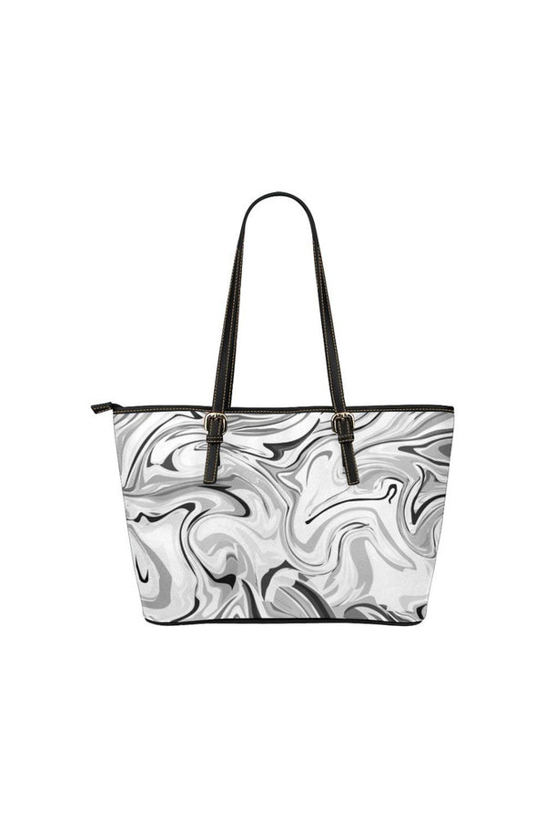 Titanium White Linseed Leather Tote Bag/Small - Objet D'Art