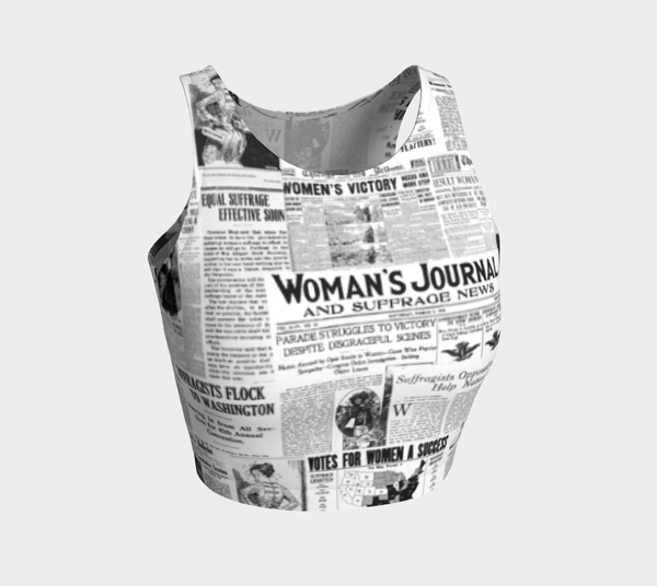 Women's Suffrage Newspaper Print Athletic Top - Objet D'Art