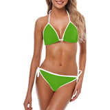 froggy green print Custom Bikini Swimsuit (Model S01) - Objet D'Art