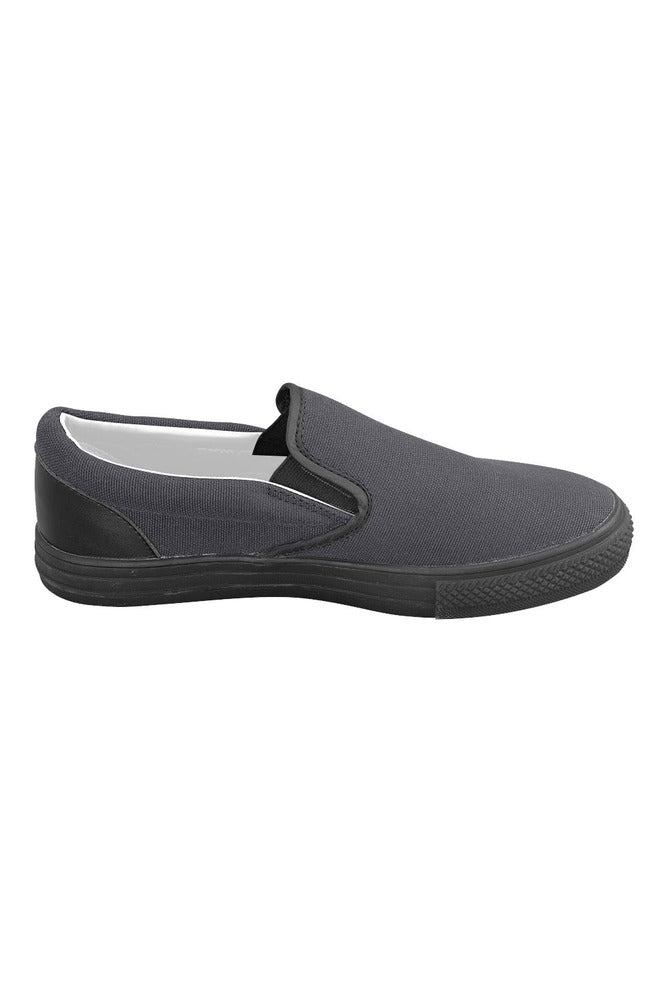 Space Cadet Blue Men's Slip-on Canvas Shoes (Model 019) - Objet D'Art