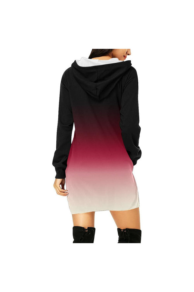 Gradient Rose All Over Print Hoodie Mini Dress (Model H27) - Objet D'Art