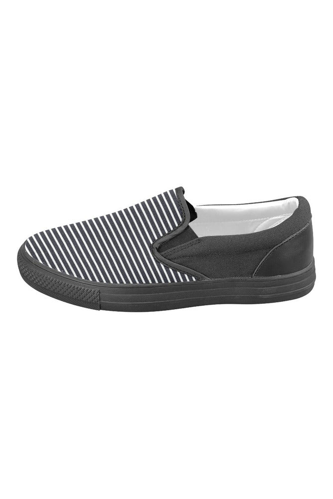 Stripes Men's Slip-on Canvas Shoes (Model 019) - Objet D'Art