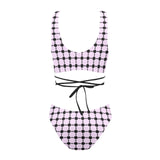 lav dot dash print Cross String Bikini Set (Model S29) - Objet D'Art