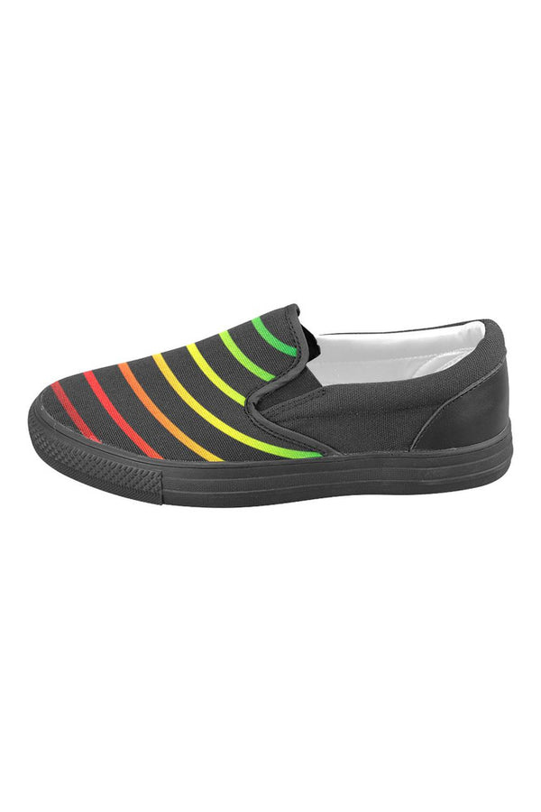 Rainbow Men's Slip-on Canvas Shoes (Model 019) - Objet D'Art