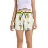 Summertime Collage Women's Belted Short - Objet D'Art