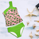 IVY AND PEARLS PRINT 2 Women's One Shoulder Backless Swimsuit - Objet D'Art