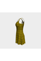 Gold Greek Key Flare Dress - Objet D'Art Online Retail Store