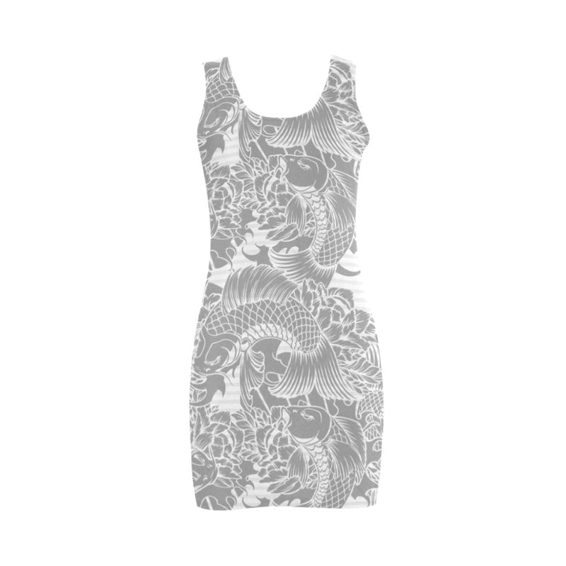 gray pisces print Medea Vest Dress (Model D06) - Objet D'Art