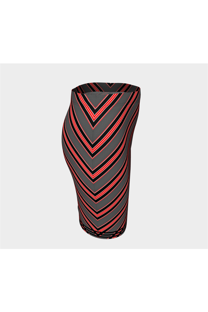 Red Striped Fitted Skirt - Objet D'Art