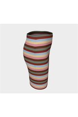 Autumn Striped Fitted Skirt - Objet D'Art
