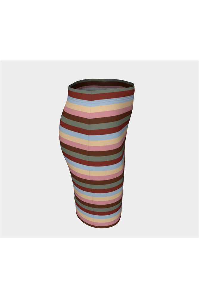 Autumn Striped Fitted Skirt - Objet D'Art
