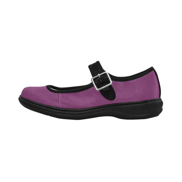 purple Mila Satin Women's Mary Jane Shoes (Model 4808) - Objet D'Art