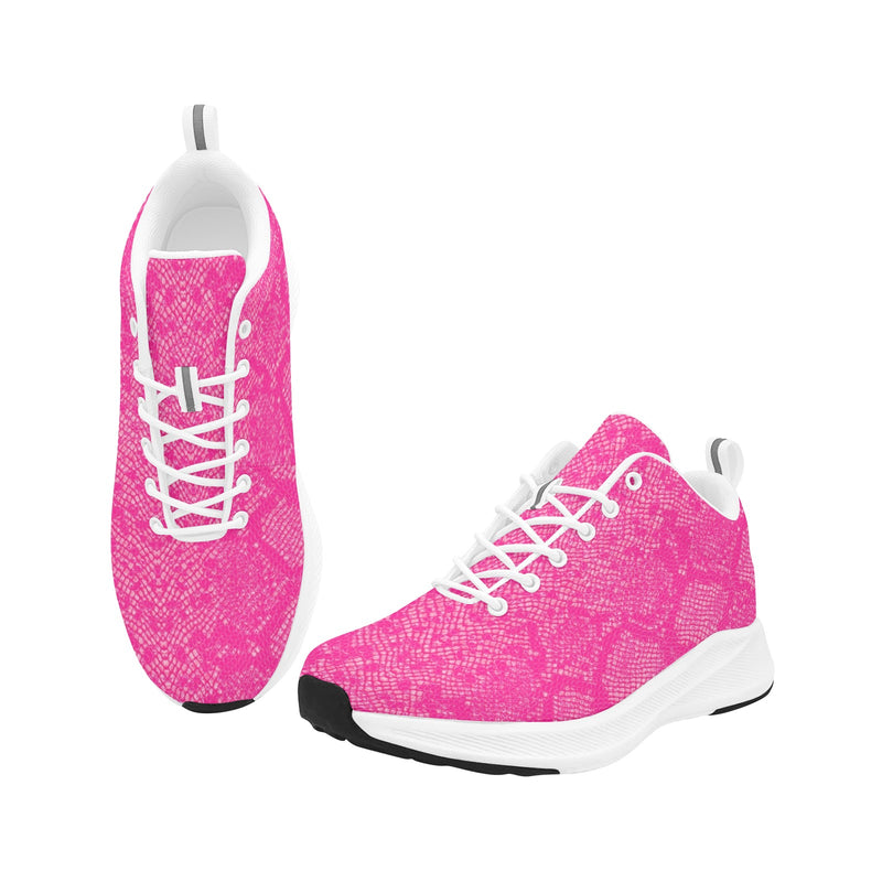 hot pink snakeskin 9k Women's Alpha Running Shoes (Model 10093) - Objet D'Art