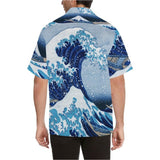 The Great Wave off Kanagawa (Blue Tinted) Hawaiian Shirt - Objet D'Art