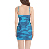 Roaring Times Sleeveless Square Neckline Spaghetti Strap Mini Dress - Objet D'Art