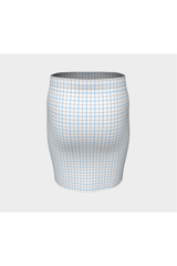 H. M. Kemp Blue/Gray Tattersall Fitted Skirt - Objet D'Art