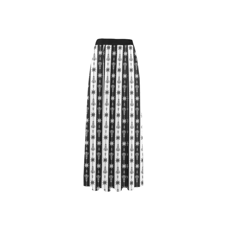 arrow bw print 5 High Slit Long Beach Dress (Model S40) - Objet D'Art