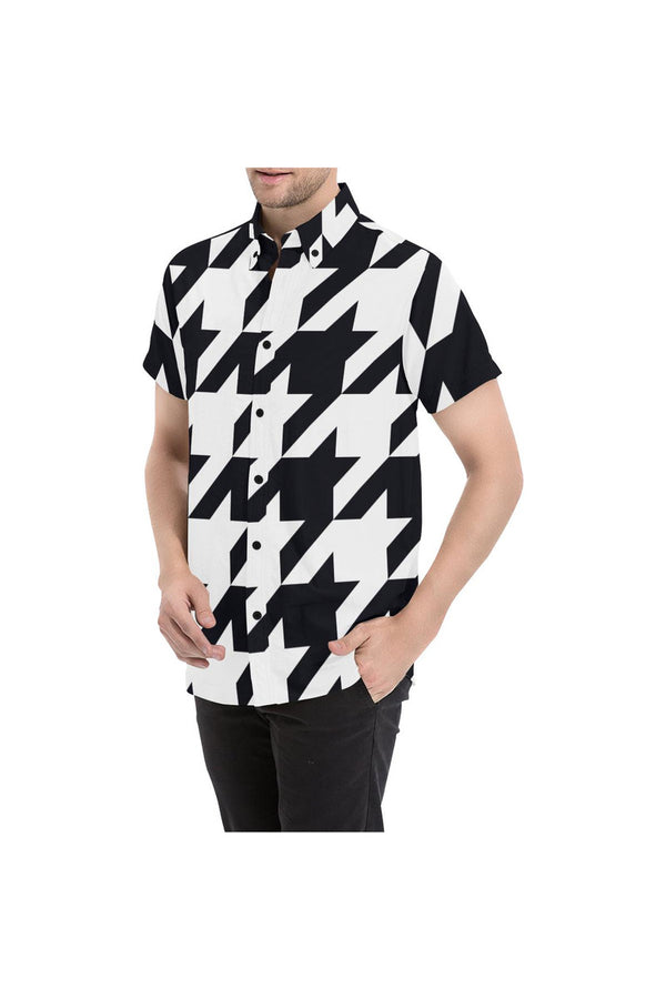 Classic Houndstooth Men's All Over Print Short Sleeve Shirt - Objet D'Art Online Retail Store
