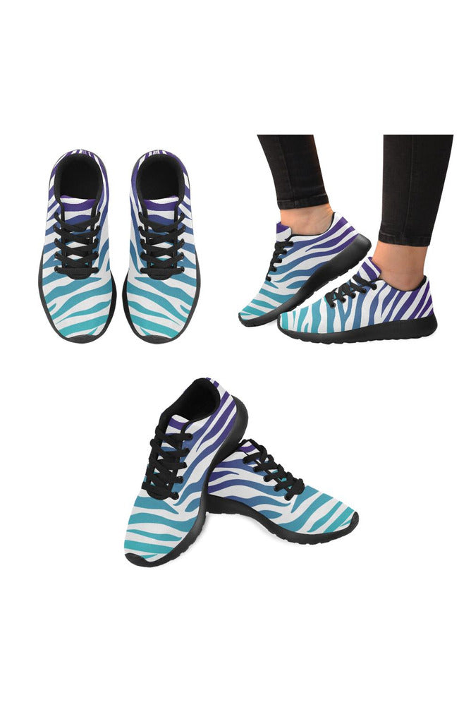 Blue Ombre Zebra Print Women’s Running Shoes - Objet D'Art