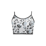 selenium gray print 2 Women's Spaghetti Strap Crop Top (Model T67) - Objet D'Art