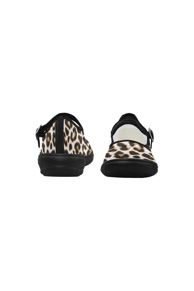 Leopard Print Mila Satin Women's Mary Jane Shoes (Model 4808) - Objet D'Art