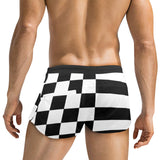 black 2 9k Men's Swim Trunks with Zipper Pocket (Model L71) - Objet D'Art