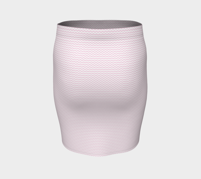 Pink Waves Fitted Skirt - Objet D'Art