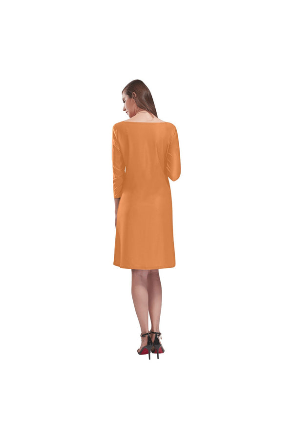 Flame Orange Rhea Loose Round Neck Dress - Objet D'Art