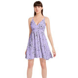 Spaghetti Strap Sleeveless Falred Hem Short Dress - Objet D'Art