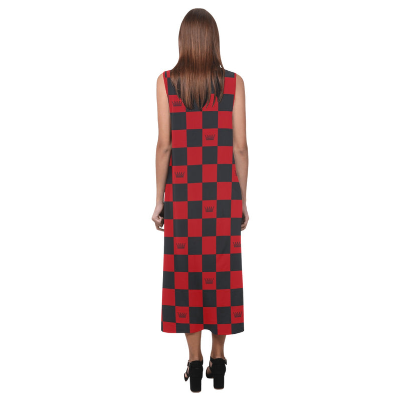 chess queen dress print 2 Phaedra Sleeveless Open Fork Long Dress (Model D08) - Objet D'Art