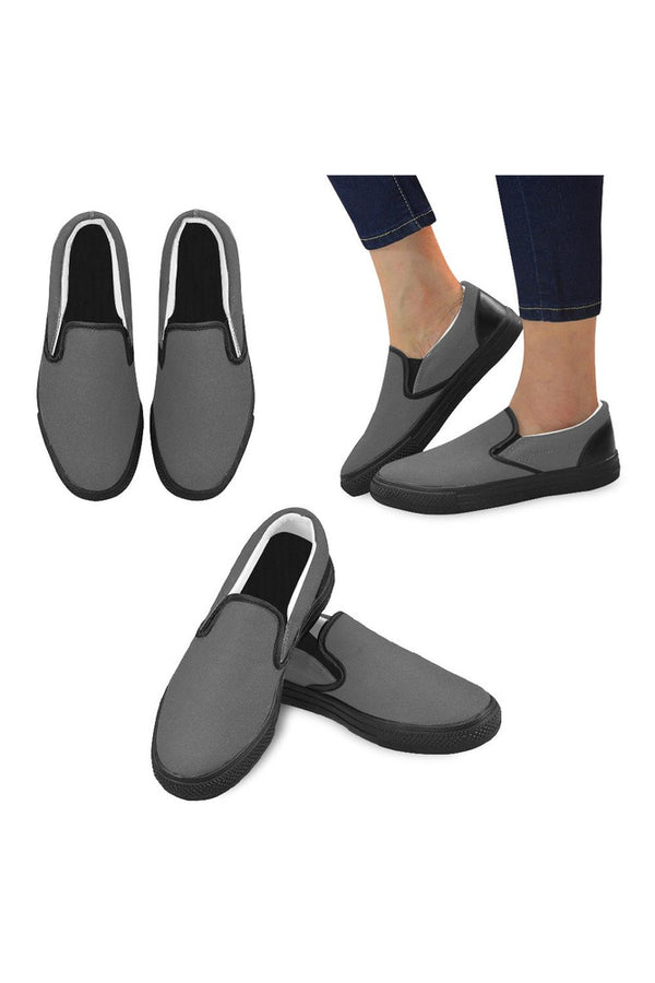 Marble Gray Men's Slip-on Canvas Shoes (Model 019) - Objet D'Art