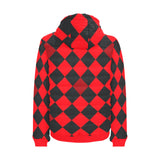 flaming red solid print Men's Padded Hooded Jacket (Model H42) - Objet D'Art