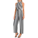 Halter Neck Buckle Belted Jumpsuit - Objet D'Art