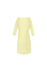 Yellow Striped Rhea Loose Round Neck Dress - Objet D'Art